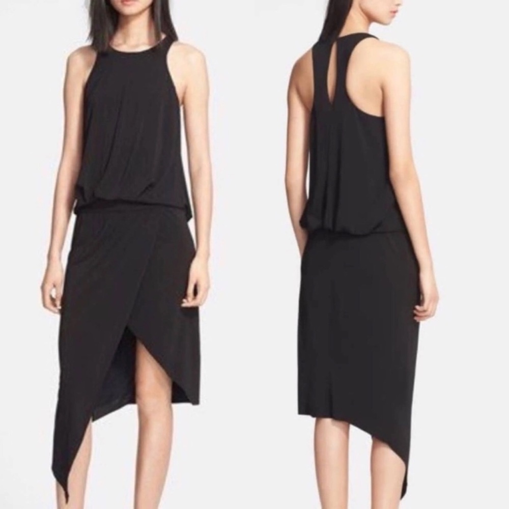 Elizabeth and James Rowan Dress Blouson Sleeveless Asymmetric Midi Black Size XS - Picture 10 of 10